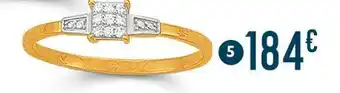E.Leclerc bague diamants 0,05 ct, taille 54, or jaune et rhodié 1,47 g offre