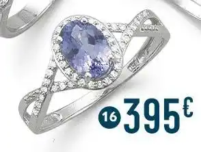 E.Leclerc bague tanzanite et diamants 0,13 ct, taille 54, or gris 1,93 g offre