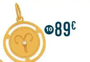 E.Leclerc pendentif zodiaque bélier, diamant 0,07 ct, or jaune 0,65 g offre