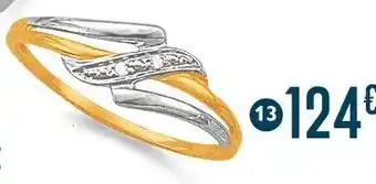 E.Leclerc bague diamants 0,01 ct, taille 54, or jaune et rhodié 1,22 g offre