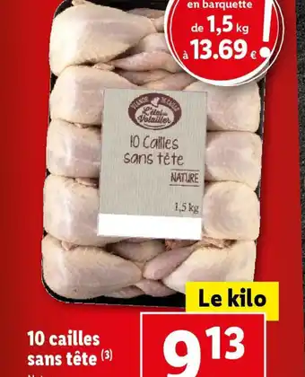 Lidl 10 cailles sans tête (3) offre
