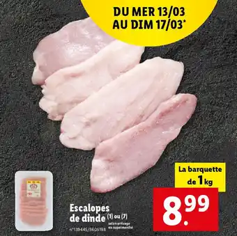 Lidl Escalopes de dinde offre