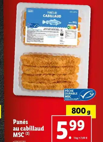 Lidl Panés au cabillaud MSC (2) offre