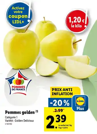 Lidl Pommes golden offre