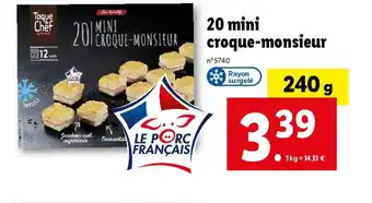 Lidl 20 mini croque-monsieur offre