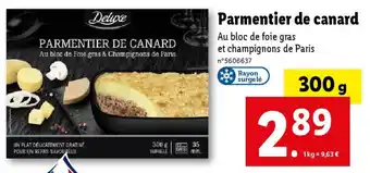 Lidl Parmentier de canard offre