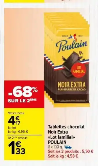 Carrefour Market Tablettes chocolat Noir Extra offre