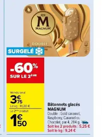 Carrefour Market Bâtonnets glacés MAGNUM offre