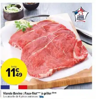 Carrefour Market Viande Bovine: Faux-filet*** à griller offre