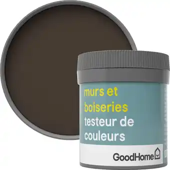 Castorama Testeur peinture murs et boiseries GoodHome Bogota satin 50ml marron foncé offre