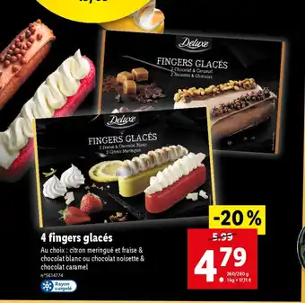 Lidl 4 fingers glacés offre