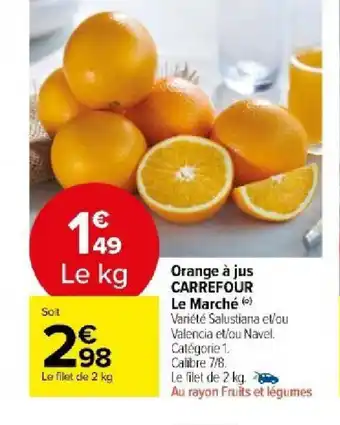 Carrefour Market Orange à jus CARREFOUR Le Marché (0) offre