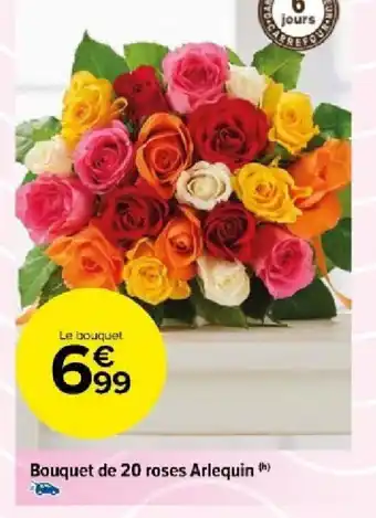 Carrefour Market Bouquet de 20 roses Arlequin offre