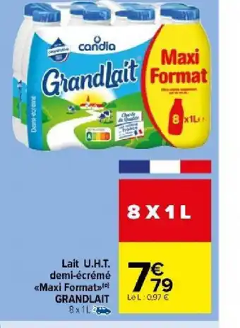 Carrefour Market Lait U.H.T. demi-écrémé Maxi Format offre