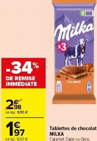 Carrefour Market Tablettes de chocolat Milka offre