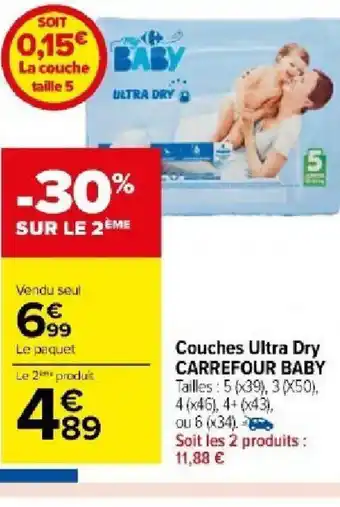 Carrefour Market Couches Ultra Dry CARREFOUR BABY offre