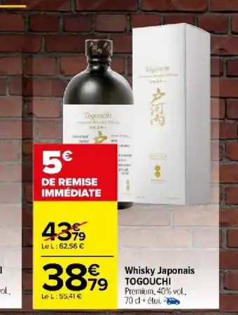 Carrefour Market Whisky Japonais TOGOUCHI offre