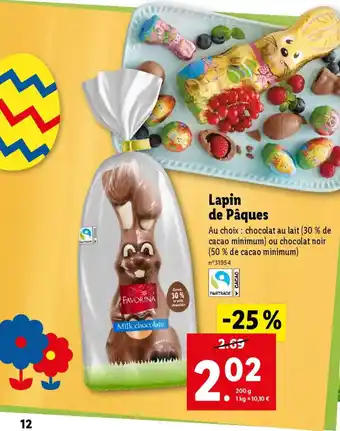 Lidl Lapin de Pâques offre