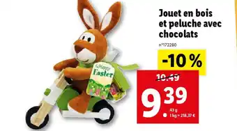 Lidl Jouet en bois et peluche avec chocolats offre