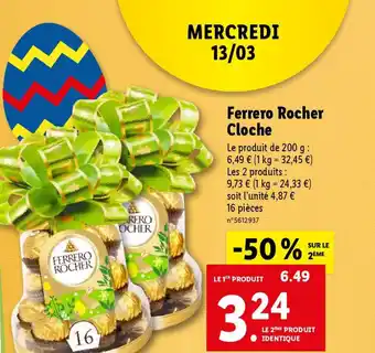 Lidl Ferrero Rocher Cloche offre