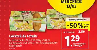 Lidl Cocktail de 4 fruits offre