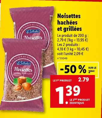Lidl Noisettes hachées et grillées offre