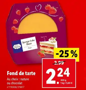 Lidl Fond de tarte offre