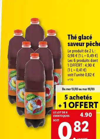 Lidl Thé glacé saveur pêche offre