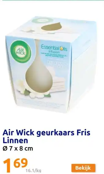 Action Air Wick geurkaars Fris Linnen Ø 7 x 8 cm offre