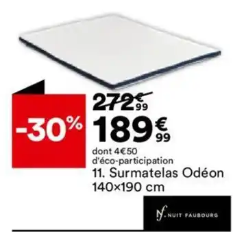 BUT Surmatelas Odéon 140x190 cm offre
