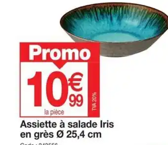 Promocash Assiette à salade Iris en grès Ø 25,4 cm Code: 343556 offre