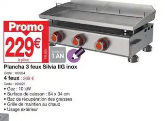 Promocash Plancha 3 feux Silvia IIG inox offre