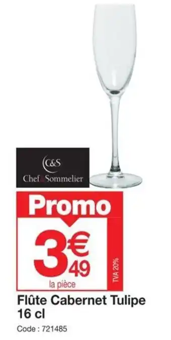 Promocash Flûte Cabernet Tulipe 16 cl offre
