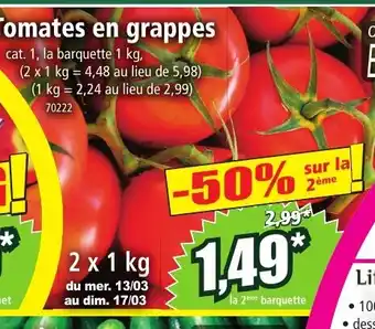 Norma Tomates en grappes offre