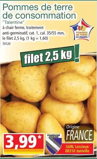 Norma Pommes de terre de consommation offre