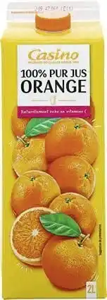 Casino Supermarchés Bon Plan sur le 100% Pur jus Orange de la marque CASINO offre