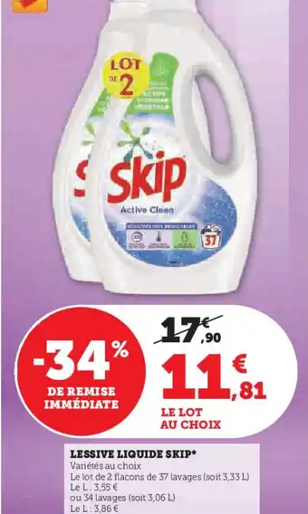 U Express LESSIVE LIQUIDE SKIP* offre