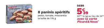 Picard 8 paninis apéritifs offre