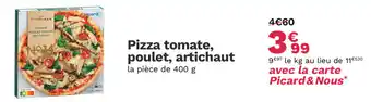 Picard Pizza tomate, poulet, artichaut offre