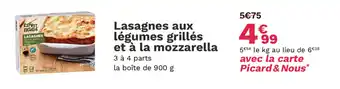 Picard Lasagnes aux légumes grillés et à la mozzarella offre