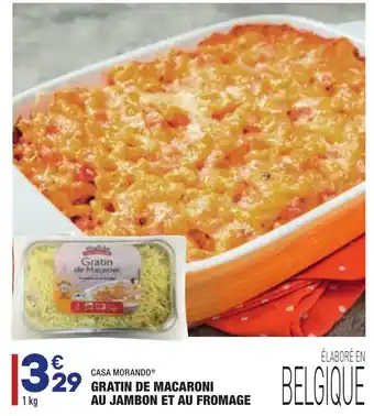 Gratin de macaroni au jambon et au fromage