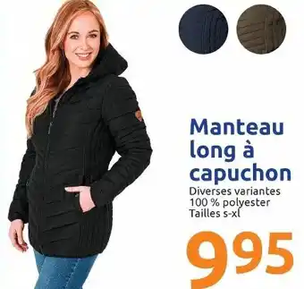 Action Manteau long à capuchon offre