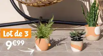 b&m Lot de 3 pots en céramique offre