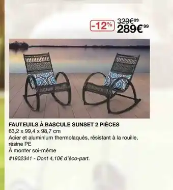 Fauteuils à Bascule Sunset 2 Pièces