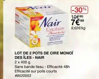 Costco Lot De 2 Pots De Cire Monoï Des îles - Nair offre