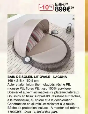 Costco Bain De Soleil Lit Ovale Laguna offre