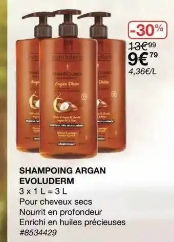 Costco Shampoing Argan Evoluderm offre
