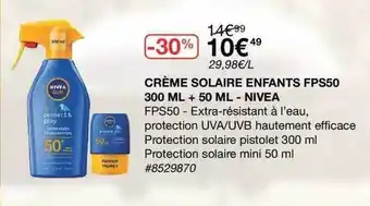 Costco Crème Solaire Enfants Fps50 300 Ml + 50 Ml - Nivea offre