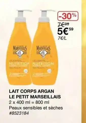 Costco Lait Corps Argan Le Petit Marseillais offre