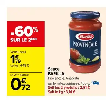 Carrefour Sauce BARILLA offre